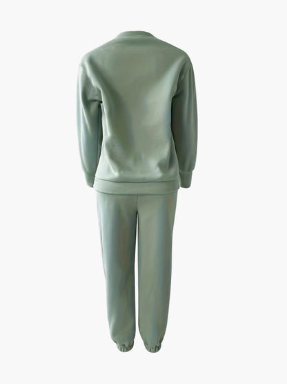 Damers avslappnade träningsset – Elegant sweatshirt och byxa för vardag och fritid