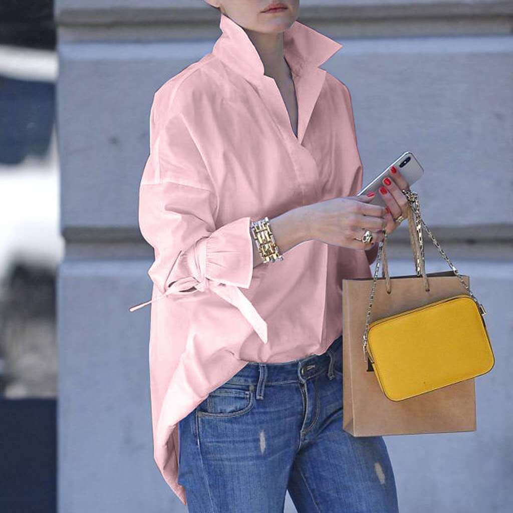 Dam Skjorta Oversize Loose Fit – Trendig och Elegant Vardagsstil