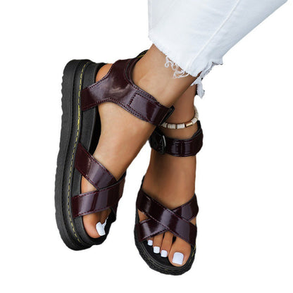 Sophie – Sandaler i romersk stil med tjock sula och spänne i plusstorlek