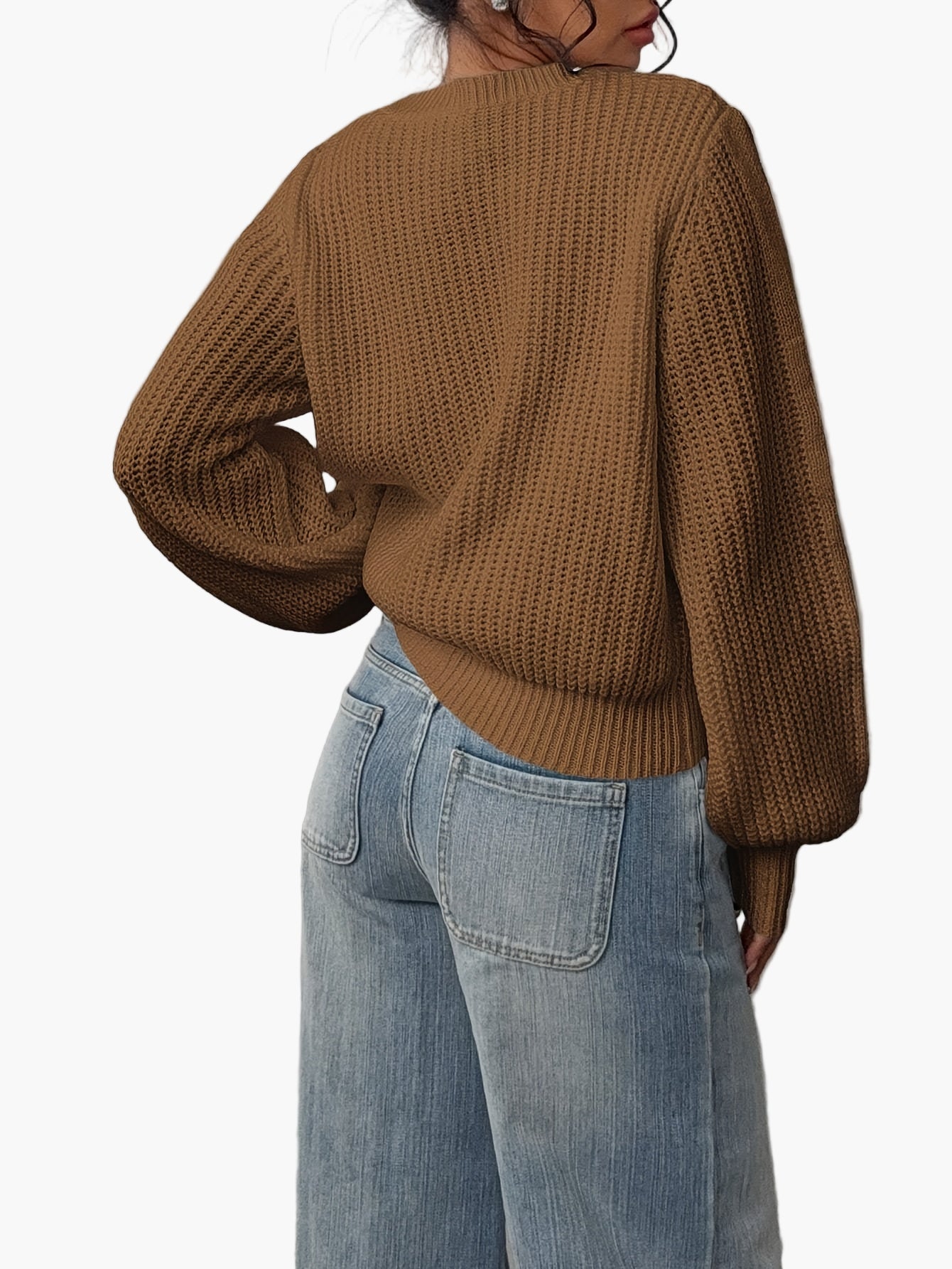 Damstickad tröja med avslappnad passform och trendig vardagsstil