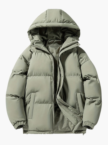 Herr vinterjacka med huva – Vadderad, avslappnad och varm ytterjacka för vardagsbruk