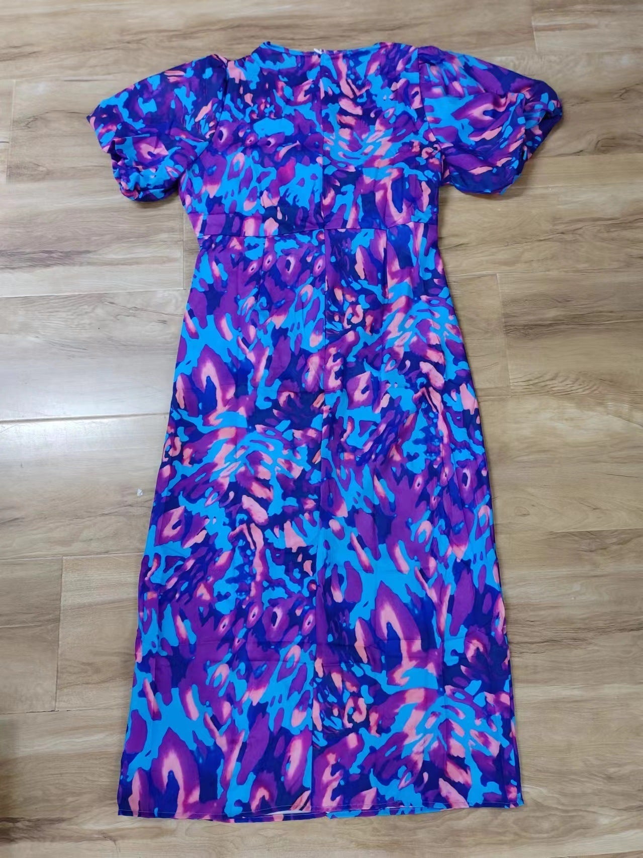 Damklänning Elegant Fest Puffärm Midilång – Perfekt för Sommar och Evenemang