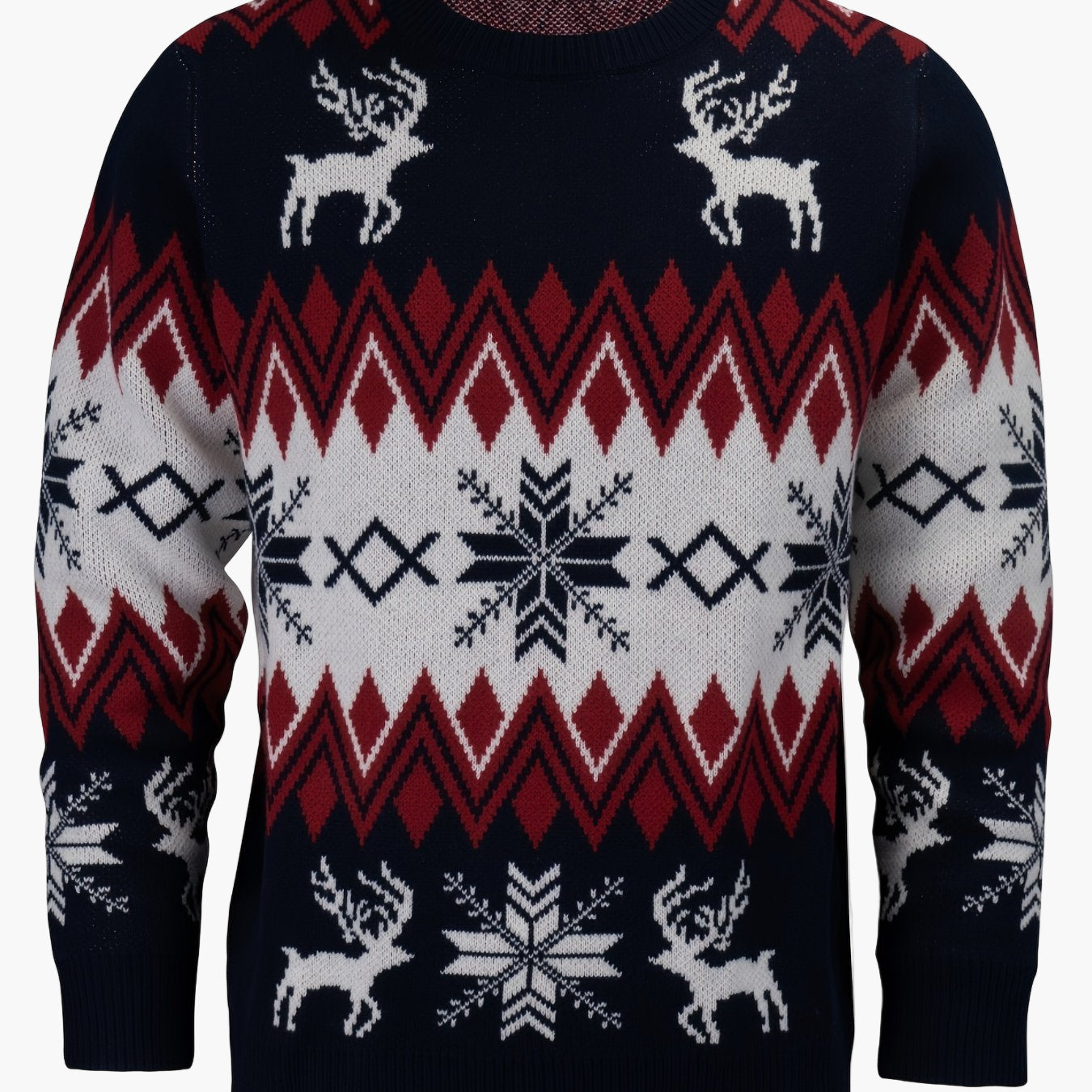 Herr Jultröja med klassiskt vintermönster – Perfekt för högtider och lediga dagar