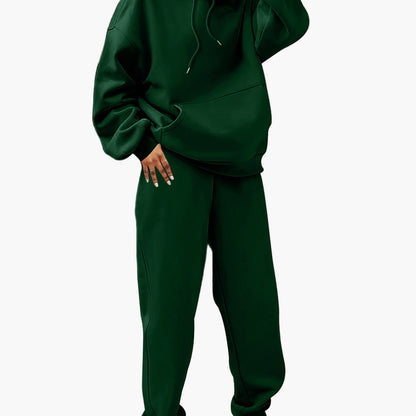 Damers avslappnade sportiga hoodie och byxset – perfekt för vardag och fritid