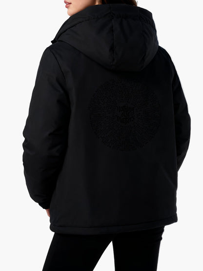 Damjacka med grafiskt tryck och huva – Casual vinterstil