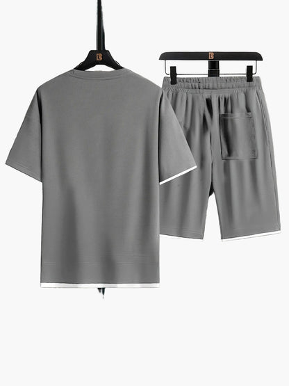 Herr Lounge-Set Tvådelad T-shirt och Shorts Casual Avslappnad Stil