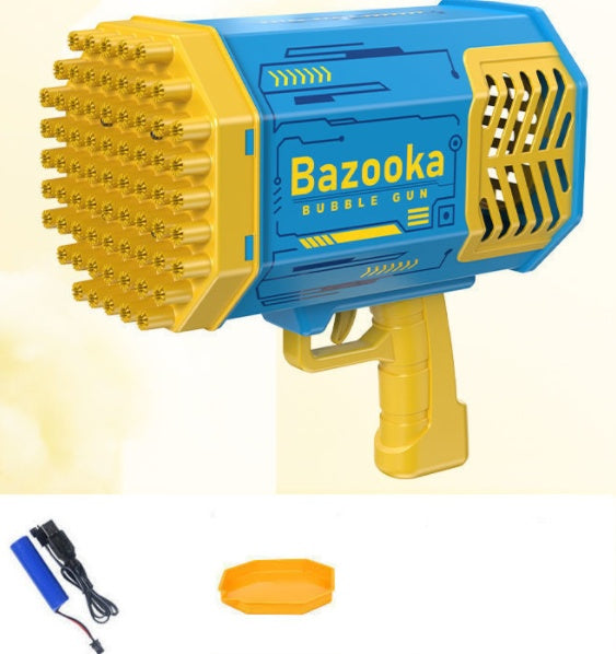 Bazooka Bubble Gun – Elektrisk Bubbelmaskin för Barn och Familj, 69 Hål, Leksak för Utomhus och Inomhuslek