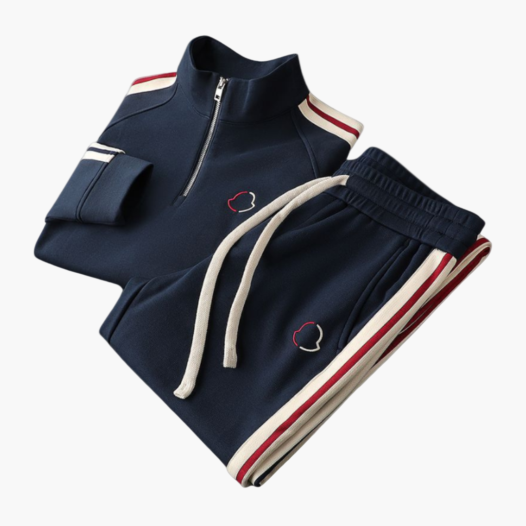 Herr Träningsdress med Halvdragkedja – Sportig och Modern Loungewear