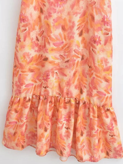 Damklänning med volang och ärmlös lång design – Perfekt för sommar och fest