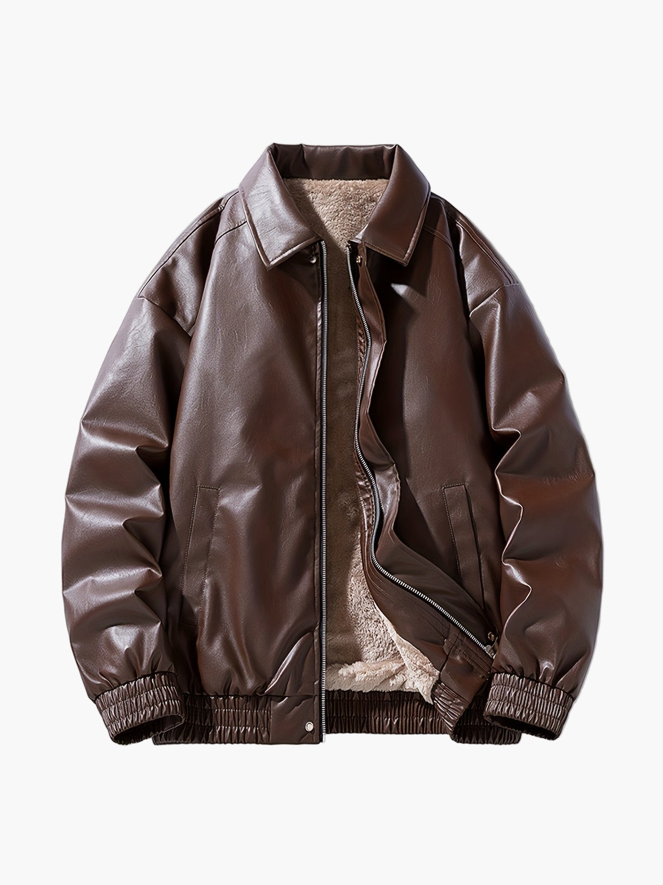 Herr Bomberjacka med lös passform och dragkedja för vardagsbruk