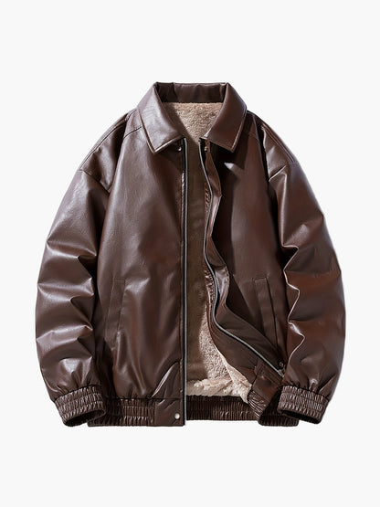 Herr Bomberjacka med lös passform och dragkedja för vardagsbruk