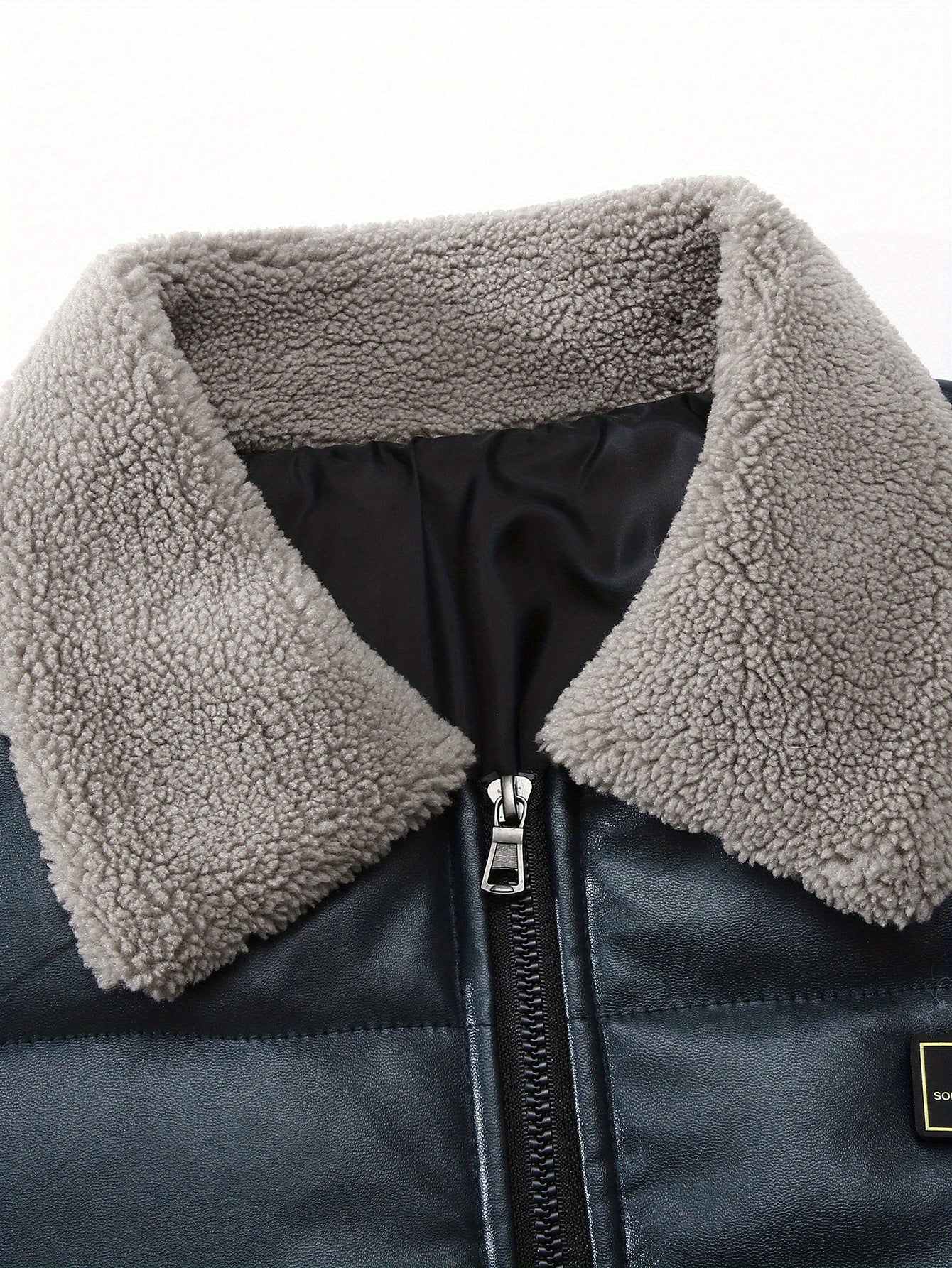 Herr Jacka – Trendig Vadderad Bomber med Pälsimitation Krage, Vardag & Casual