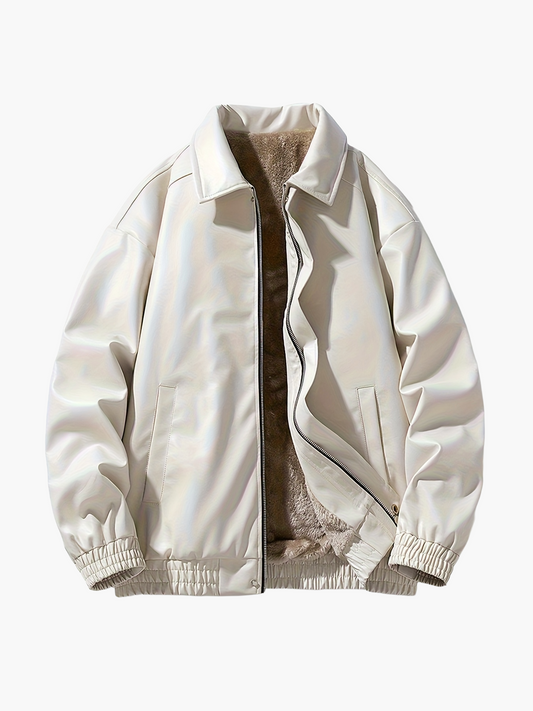 Herr Bomberjacka med lös passform och dragkedja för vardagsbruk