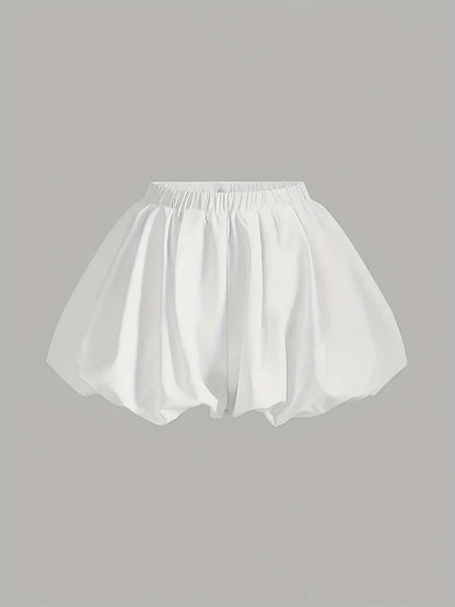 Damballongshorts med hög midja och voluminös siluett – Trendigt och bekvämt modeval