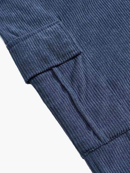 Herr Set – Avslappnad Träningsdress med Tryckknappar och Cargo Byxor, Perfekt för Vardagsbruk och Fritid