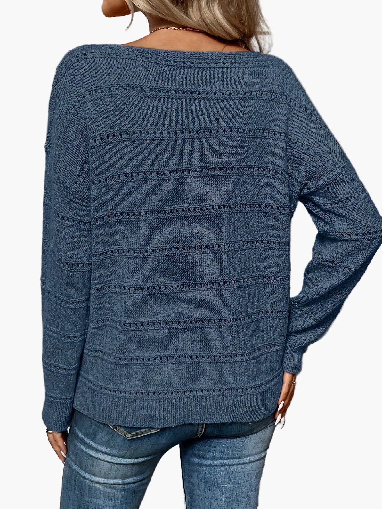 Damstickad elegant tröja för höst och vinter, vardagsstil