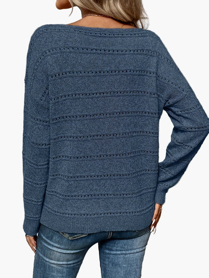 Damstickad elegant tröja för höst och vinter, vardagsstil