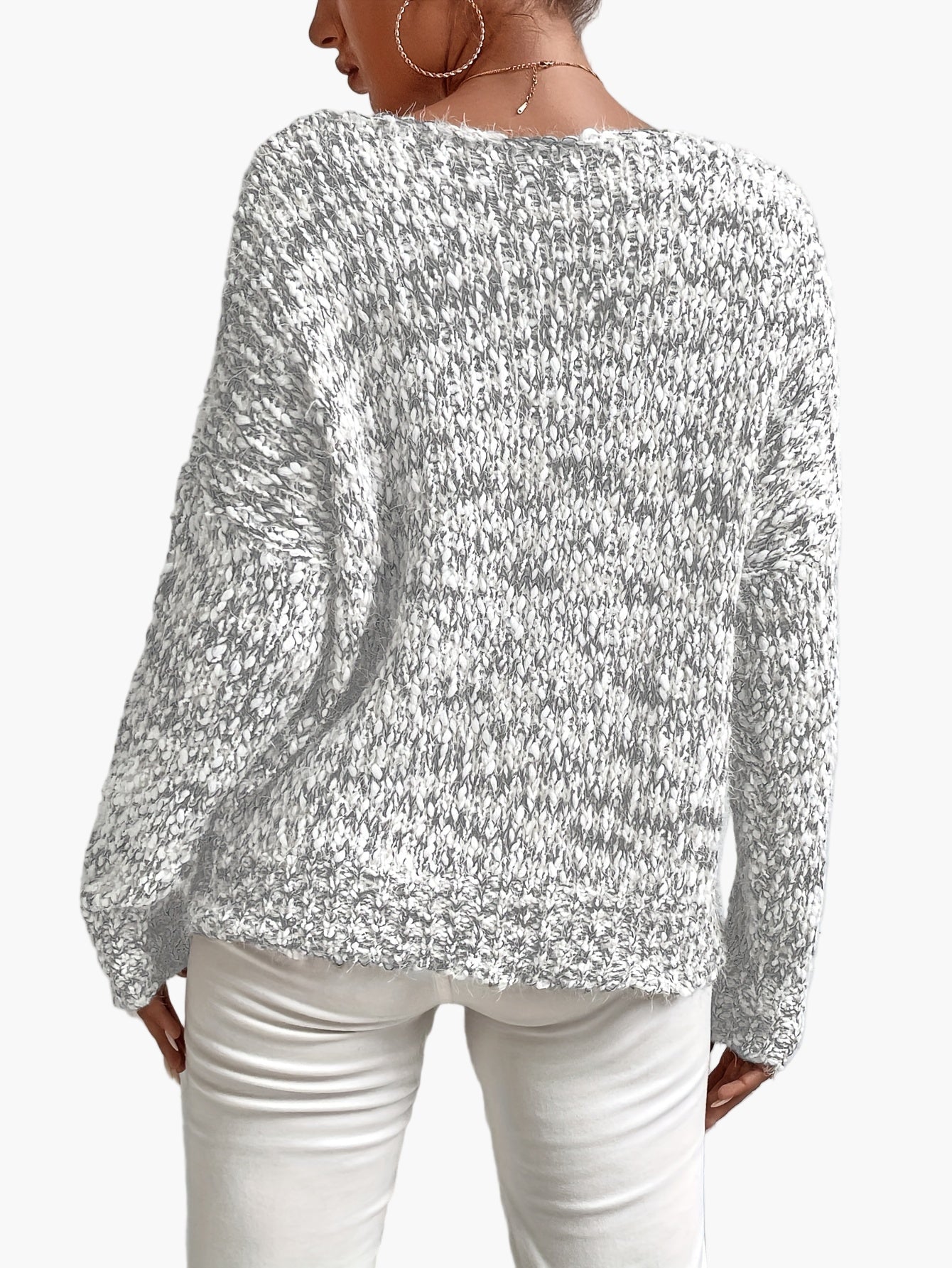 Damstickad avslappnad tröja med lös passform och trendig look – perfekt för vardagsbruk och vinter