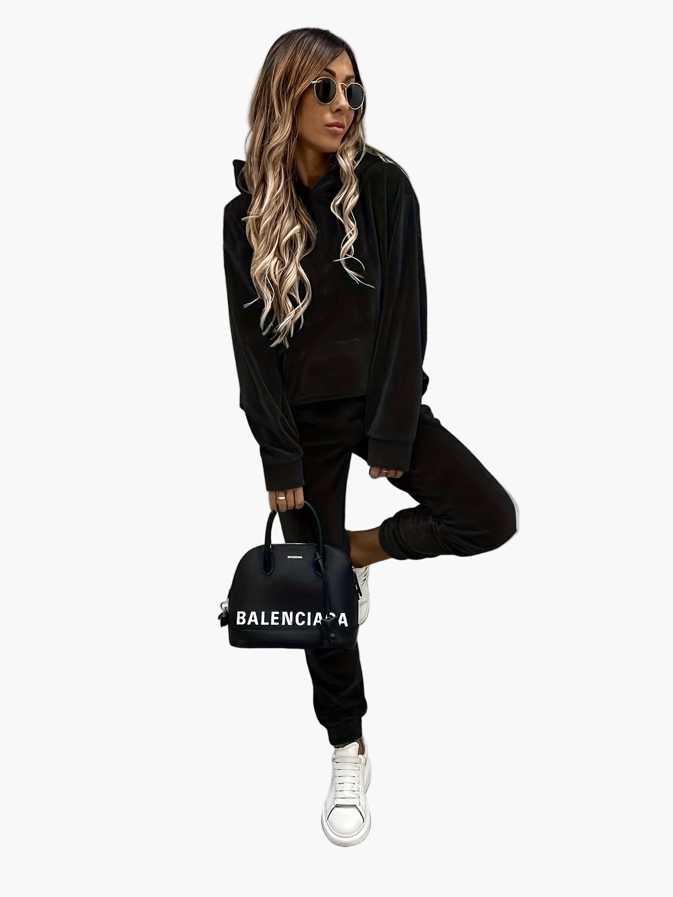 Damset Sportig Hoodie och Joggingbyxor – Vardagsoutfit med Trendig Design