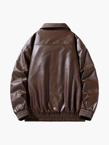 Herr Bomberjacka med lös passform och dragkedja för vardagsbruk