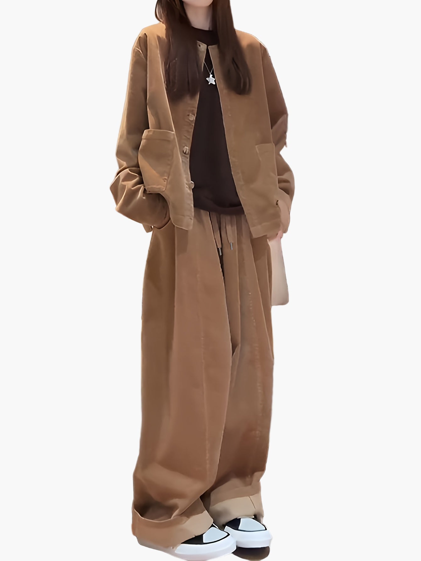 Dam Kostymset Loungewear Avslappnad Passform Höst/Vinter Elegant