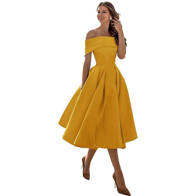 Charlotte – Casual Strapless Satin Festklänning