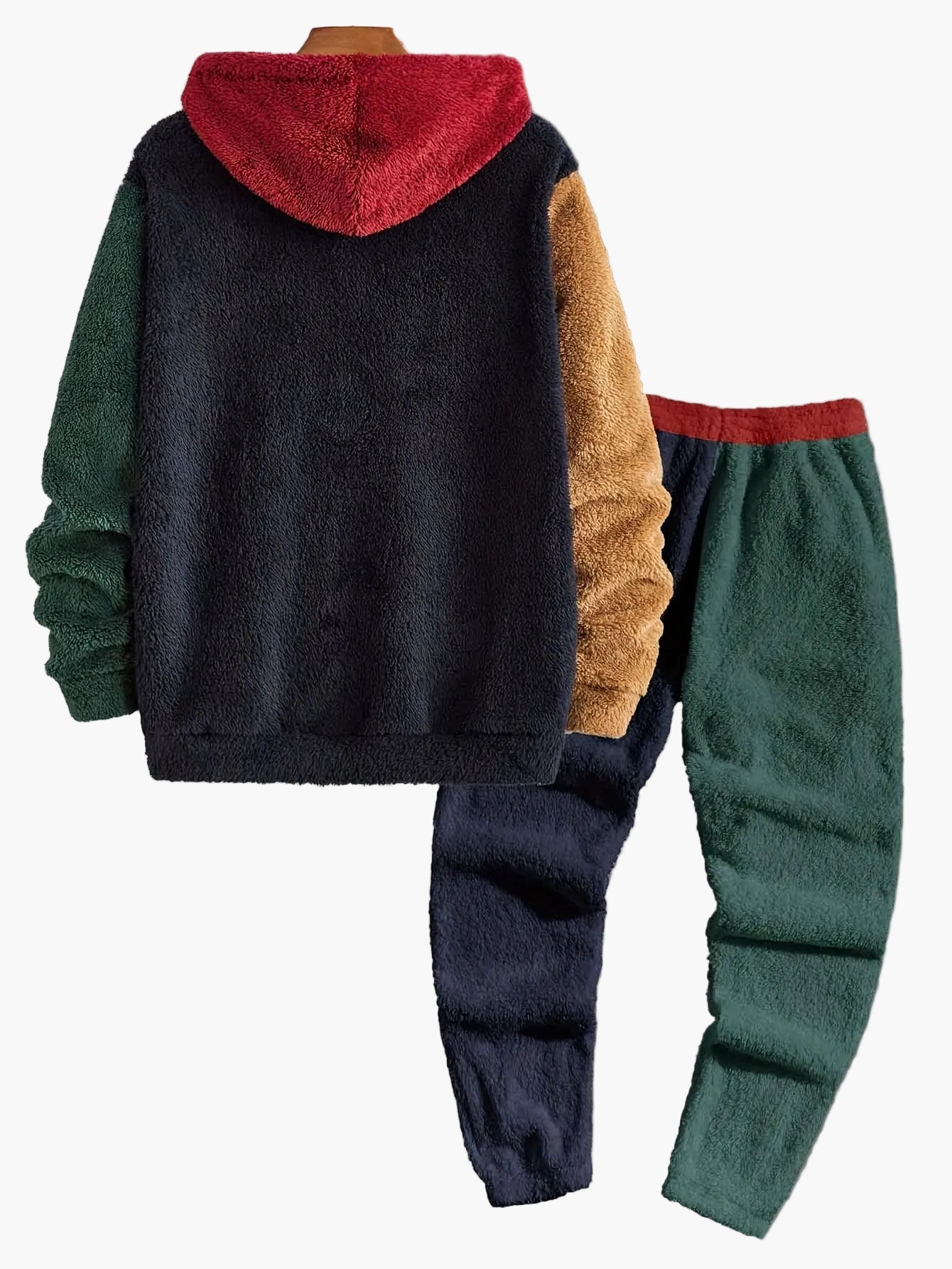 Herrarnas mysiga fleece set med huva – avslappnad vardagsstil för höst och vinter