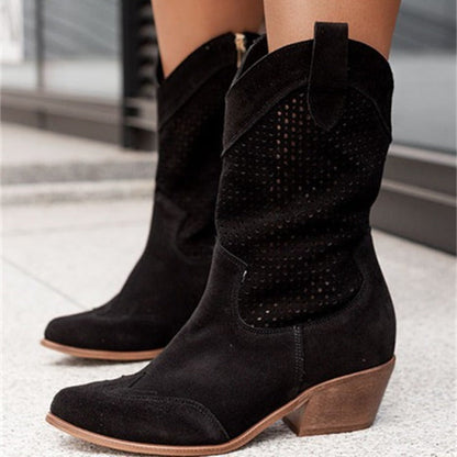 Susan – Mid-heel Boots i Bränd Suede