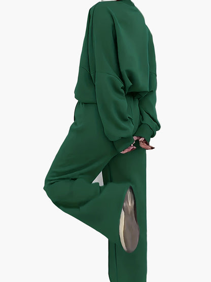 Damers avslappnade träningsset med dragkedja – sportigt och modernt tvådelat vardagsset