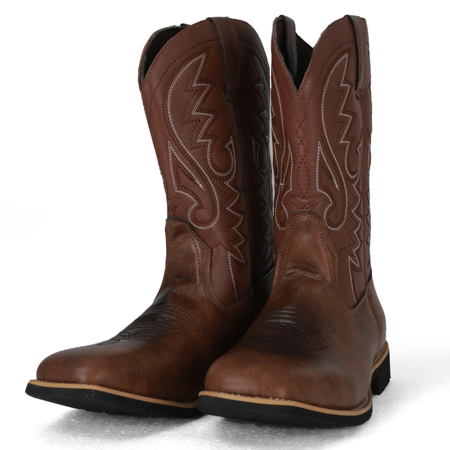 Herr Western cowboyboots – Stilrena och robusta PU-konstläderkängor för vardag & fest