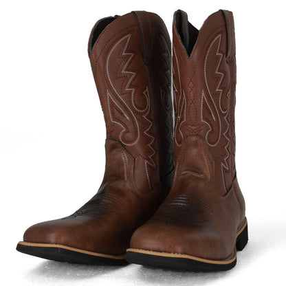 Herr Western cowboyboots – Stilrena och robusta PU-konstläderkängor för vardag & fest