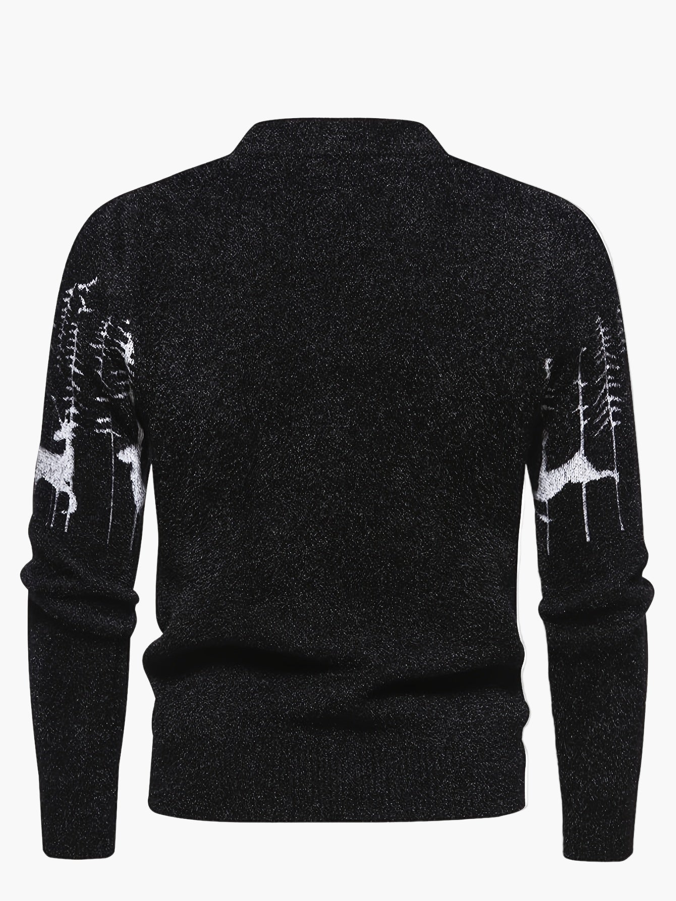 Herrtröja med naturmotiv – stickad, smal passform, perfekt för höst och vinter