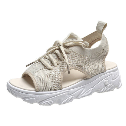 Kathryn – Lättvikts Sandaler med Tjock Sula i Nät och Mjuk Sula för Casual Sommar