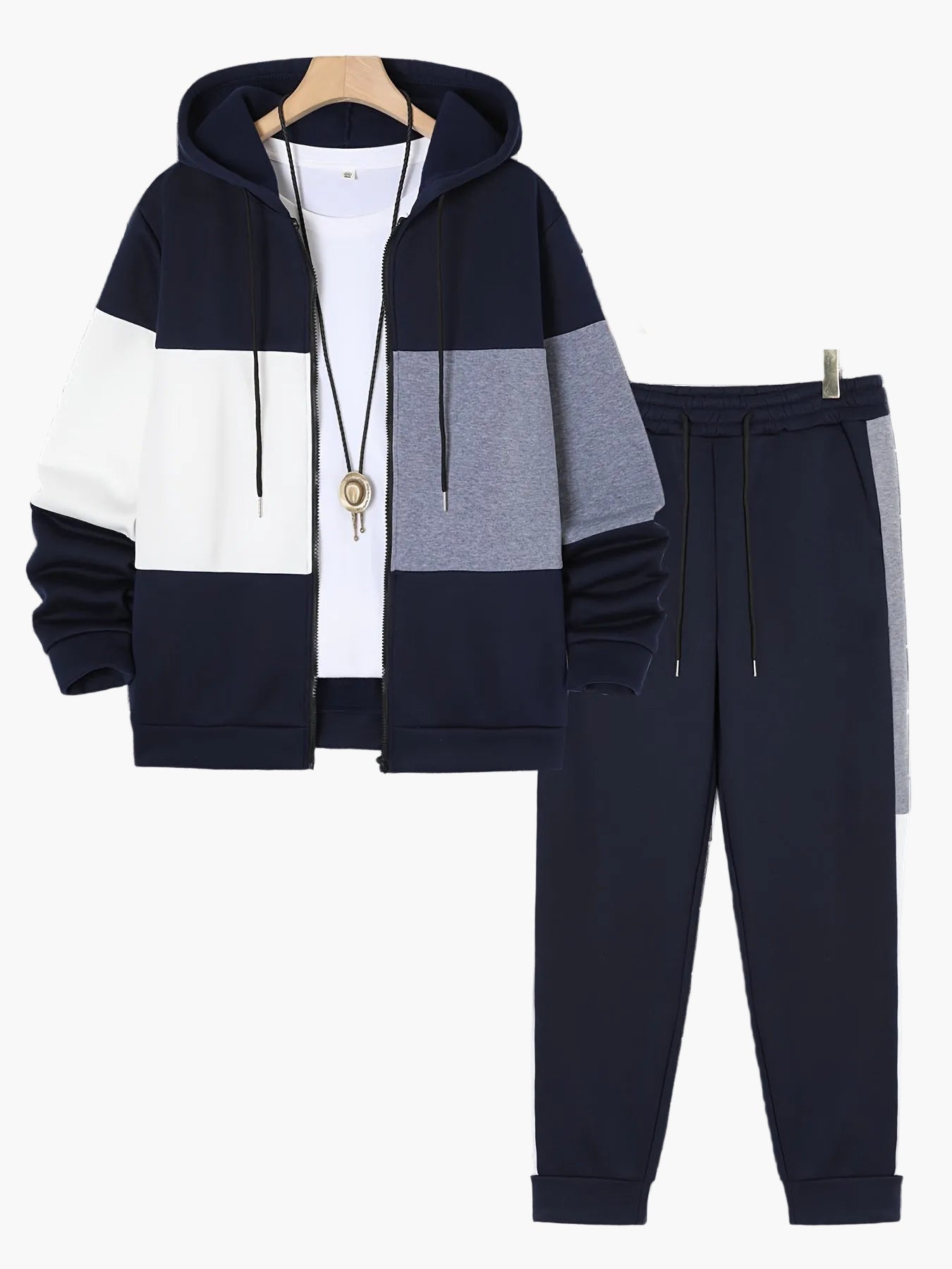 Herr Träningsdress Set – Sportig Hoodie och Joggingbyxa, Casual Fritidsstil