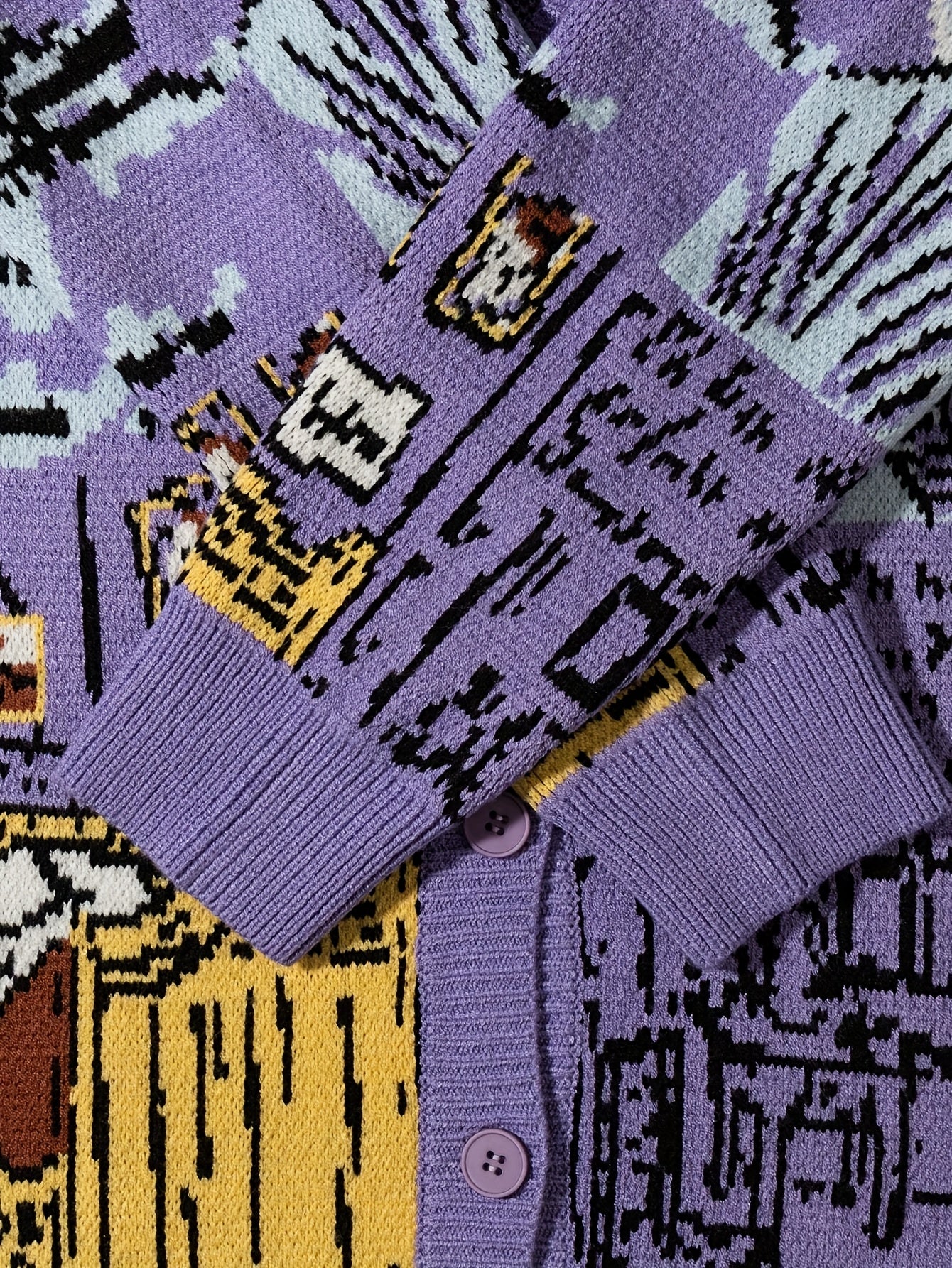 Herrkofta med konstnärligt porträtt och vintagemotiv – avslappnad stil för höst och vinter