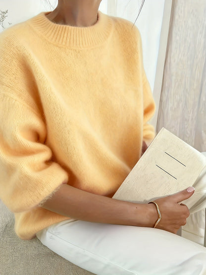 Damtröja Elegant Långärmad Oversize Stickad Höst/Vinter – Avslappnad Stil