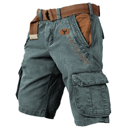 Herrarnas sportiga cargoshorts med bälte – avslappnad outdoor-stil och funktionella fickor