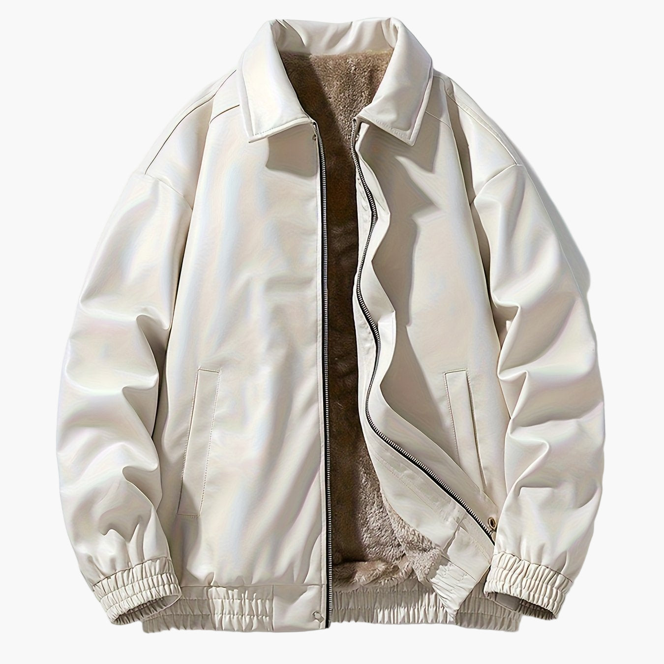 Herr Bomberjacka med lös passform och dragkedja för vardagsbruk