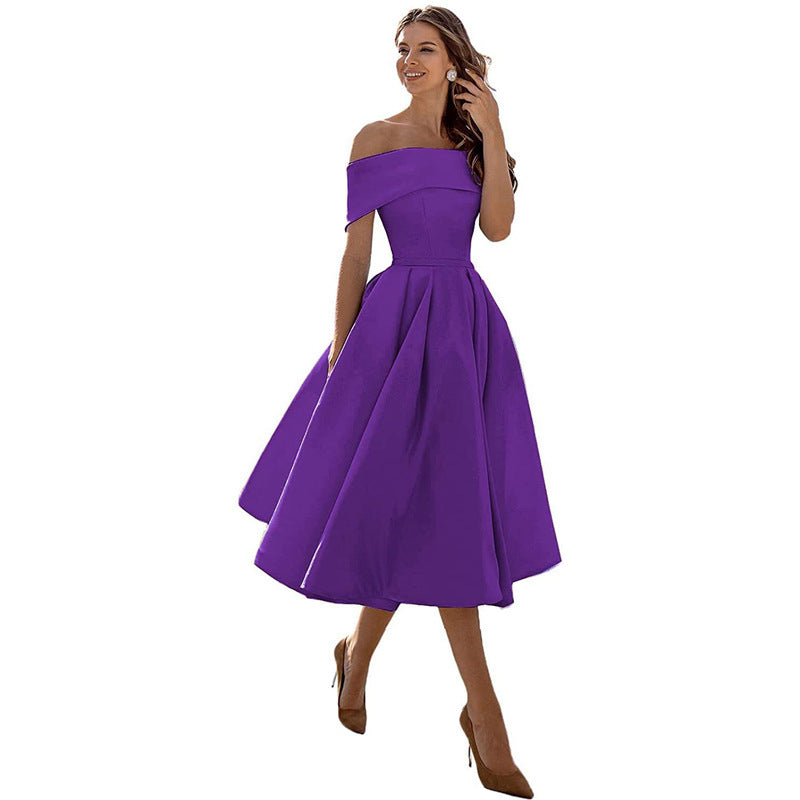 Charlotte – Casual Strapless Satin Festklänning