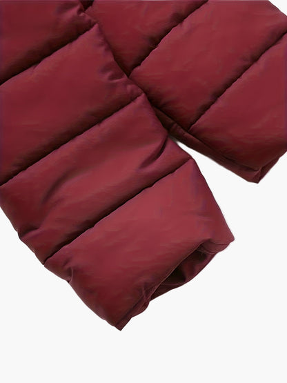 Dam vinterjacka med huva och dragkedja – Lång, vadderad, vardagsstil