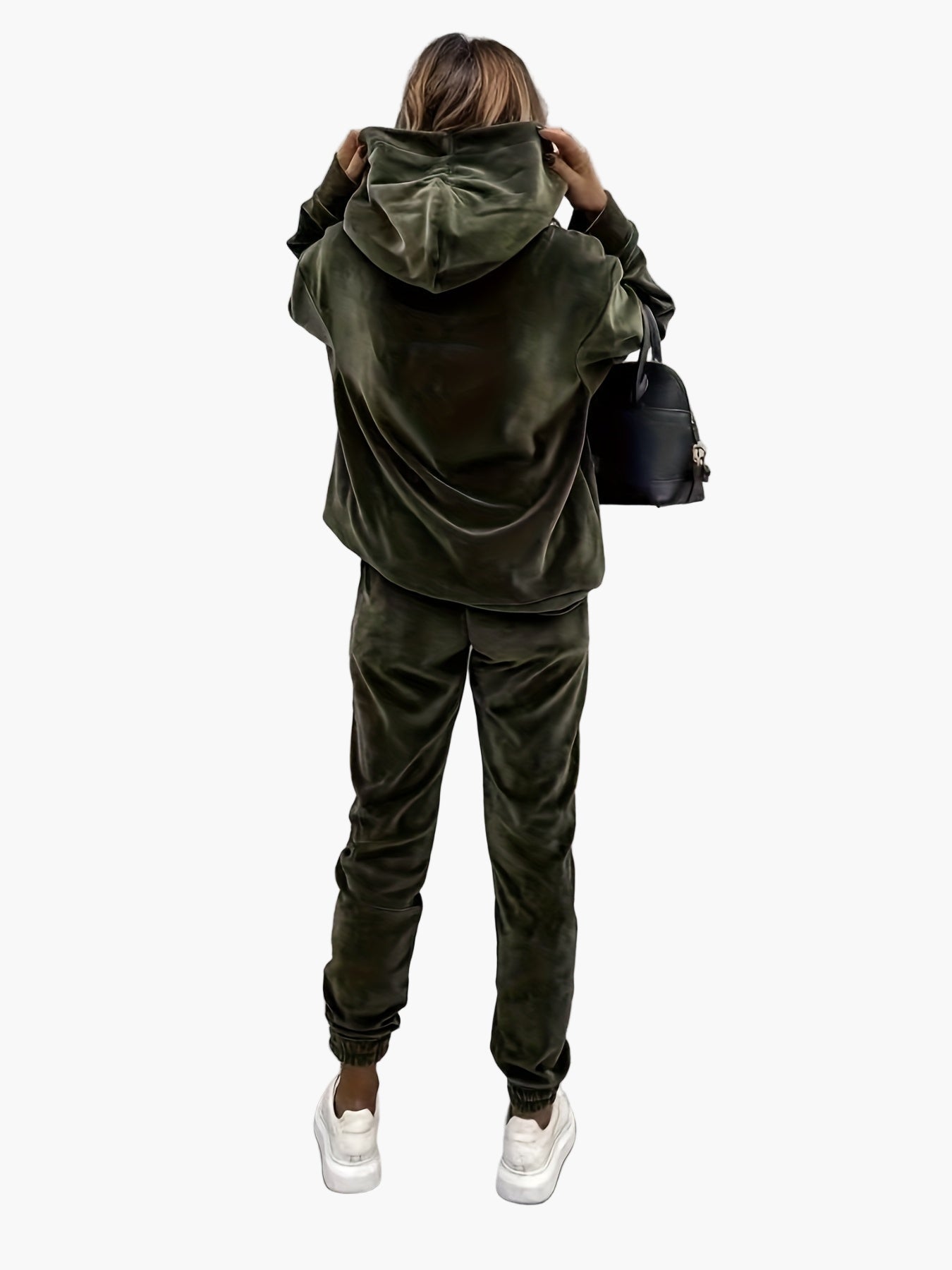 Damset Sportig Hoodie och Joggingbyxor – Vardagsoutfit med Trendig Design