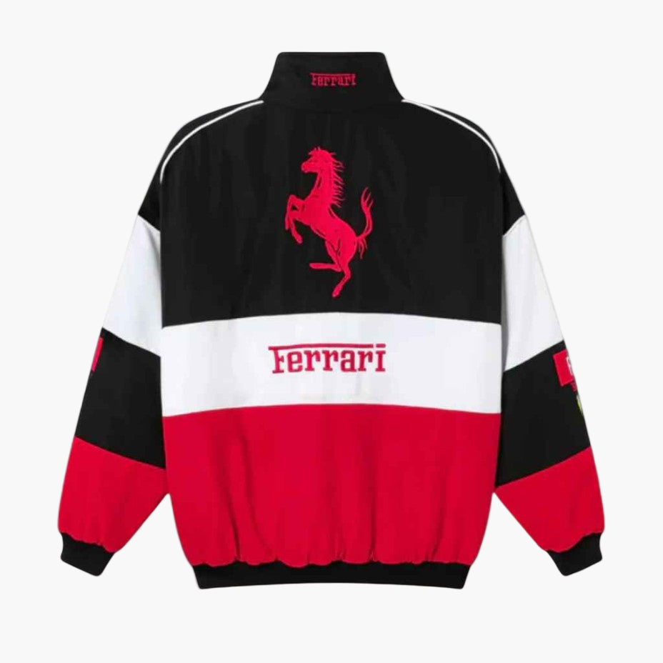 Unisex Ferrari Racingjacka Vintage Motorsportstil – Klassisk F1-Inspirerad Ytterplagg