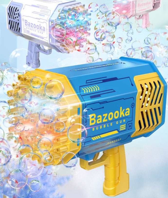 Bazooka Bubble Gun – Elektrisk Bubbelmaskin för Barn och Familj, 69 Hål, Leksak för Utomhus och Inomhuslek