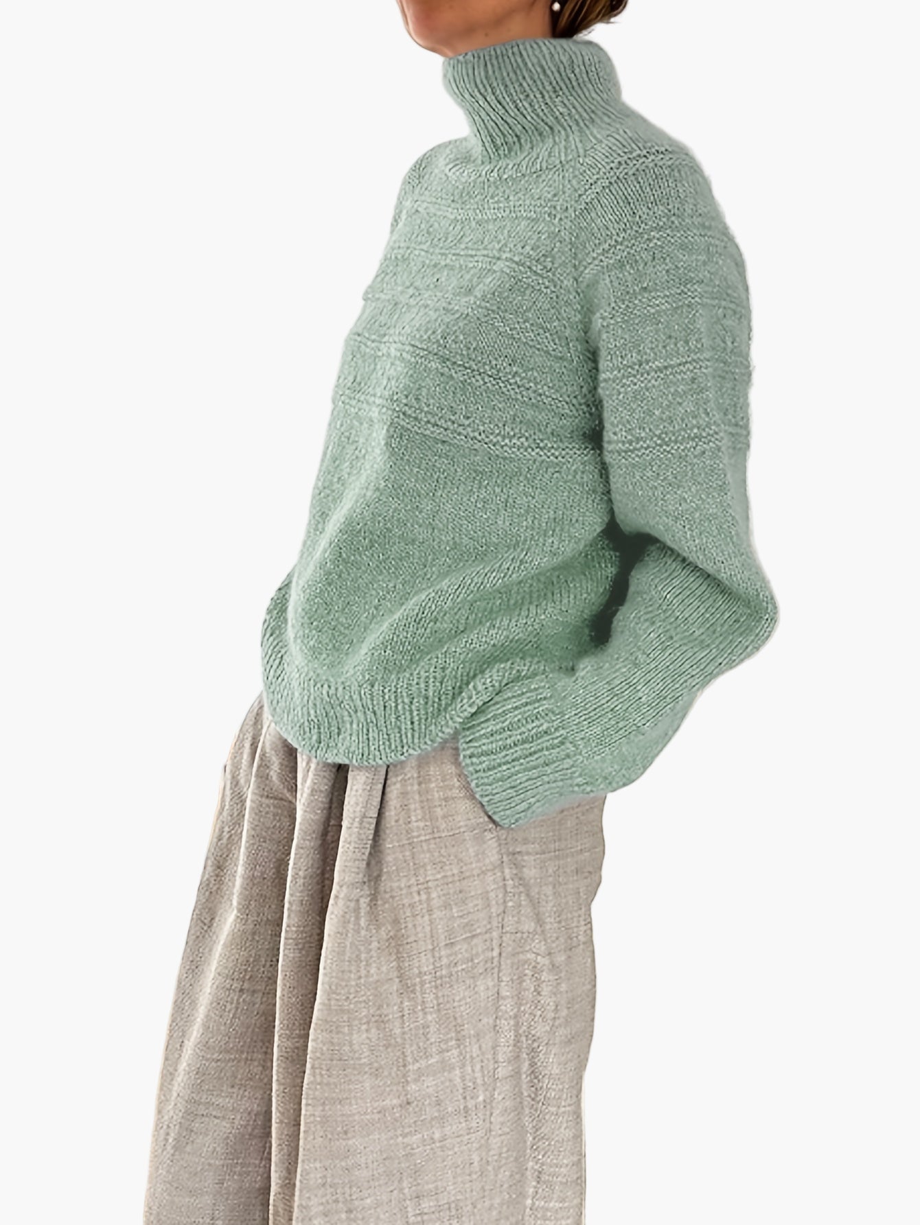 Damstickad Polotröja Elegant Vardagsstil