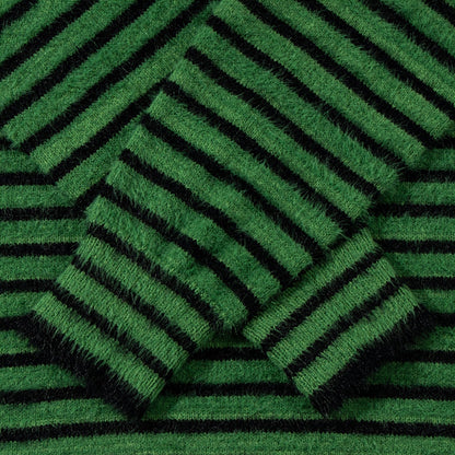 Herr Streetwear Randig Stickad Oversized Tröja – Perfekt för Höst och Vinter