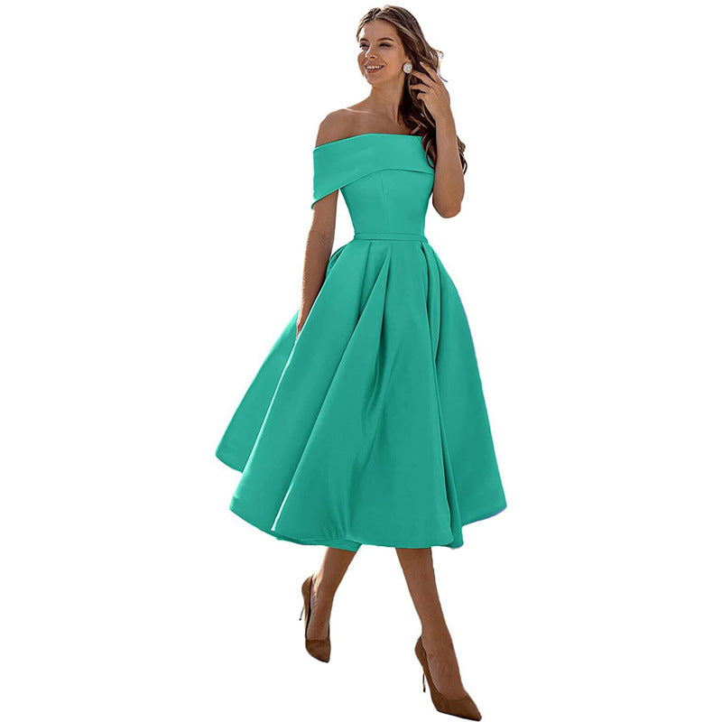 Charlotte – Casual Strapless Satin Festklänning