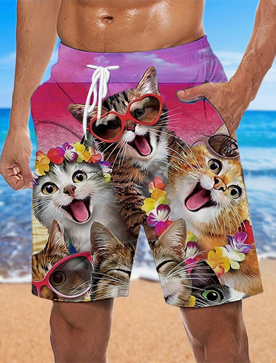 Bobby – Lösa strandbyxor med 3D-mönster