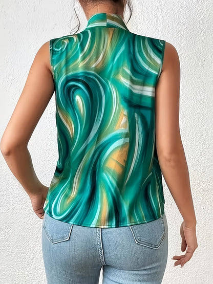 Dam Blus Ärmlös Omlott Vardagsstil Elegant Festtop