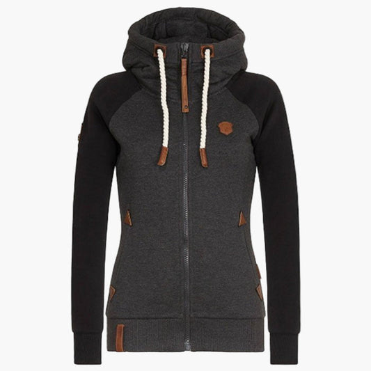 Dam Hoodie med Dragkedja – Slim Fit, Sportig & Trendig Fritidsstil