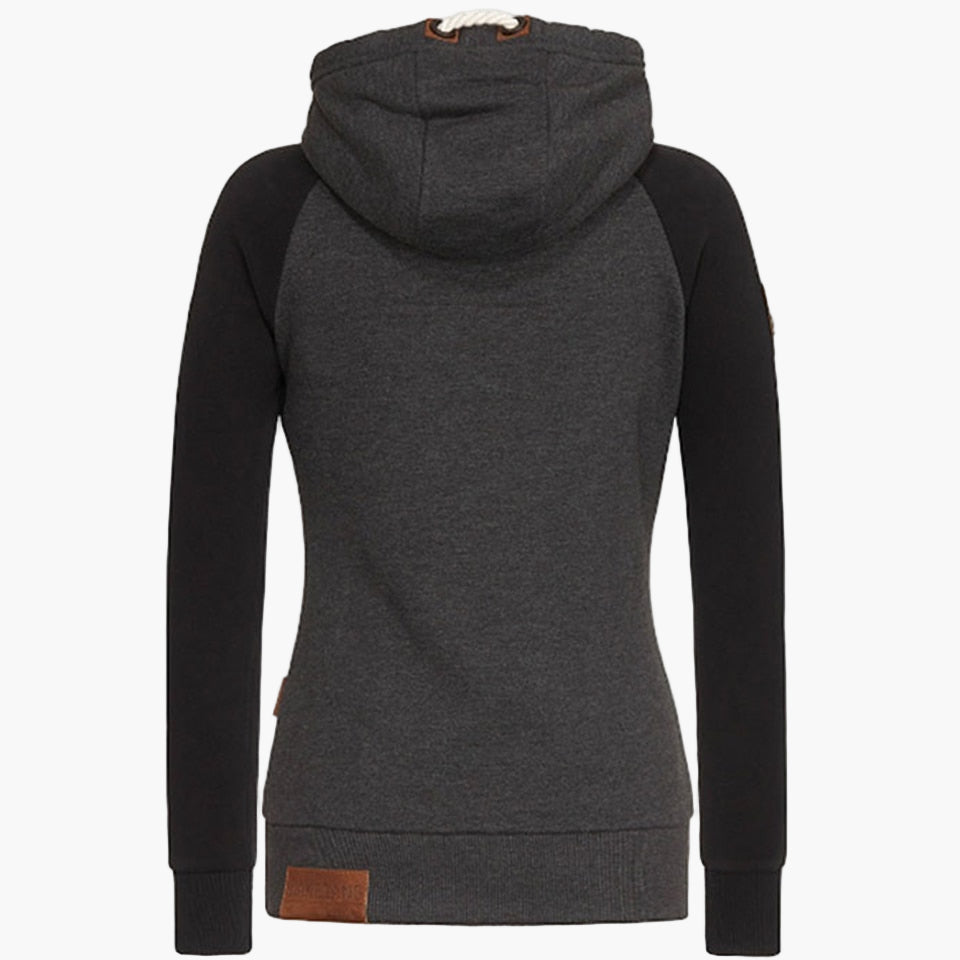 Dam Hoodie med Dragkedja – Slim Fit, Sportig & Trendig Fritidsstil